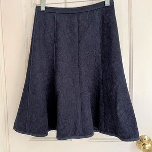 **SOLD** J.CREW Navy Tapestry Embroidery Flare Skirt 00 XXS